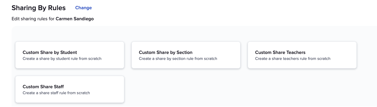 Sharing Permissions: Share by Rules