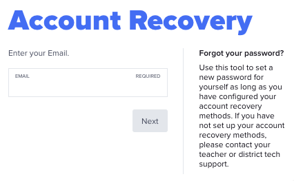 For Students: Password recovery and resets