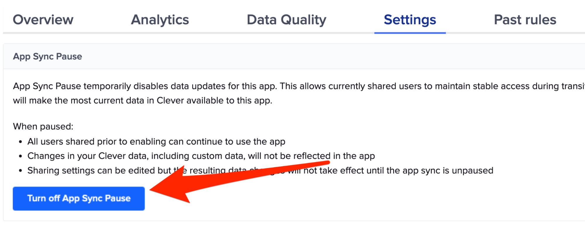 For Clever Admins: Pause your sync for a specific app
