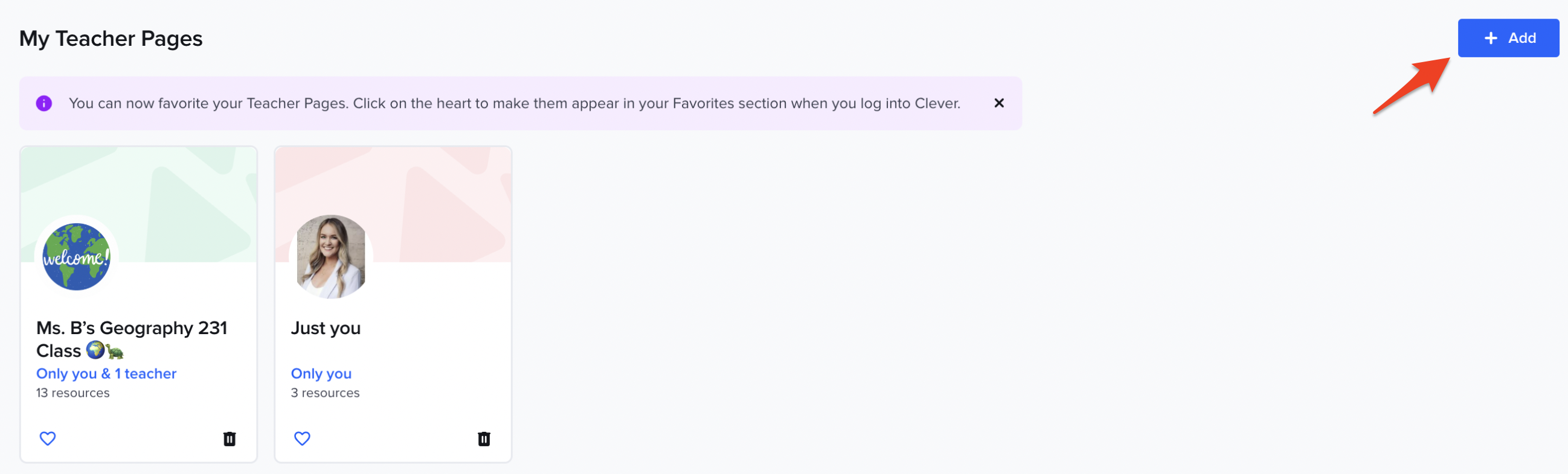 Clever Portal: Teacher Pages, image size:2596x786