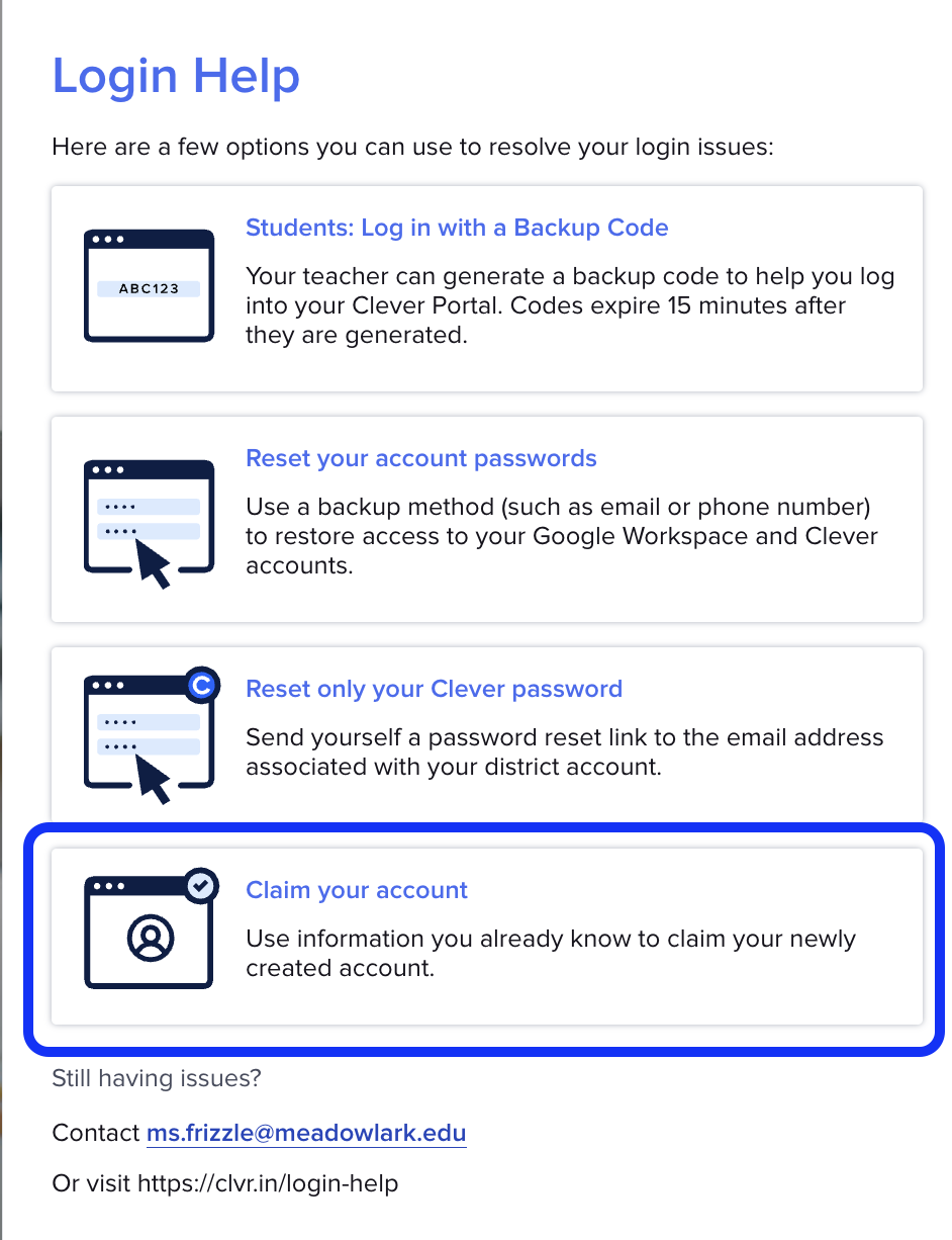 For Teachers & Students: Claiming your Clever account