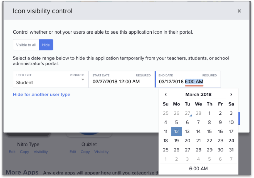 Clever Portal Hiding Applications