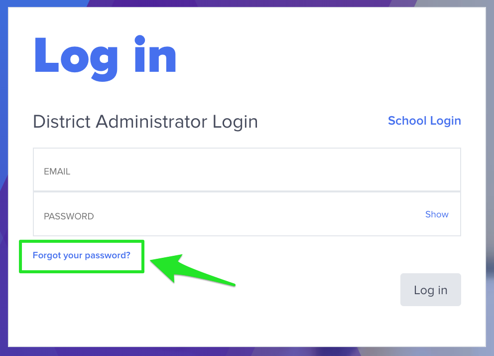 For District Admins How Do I Reset My Password