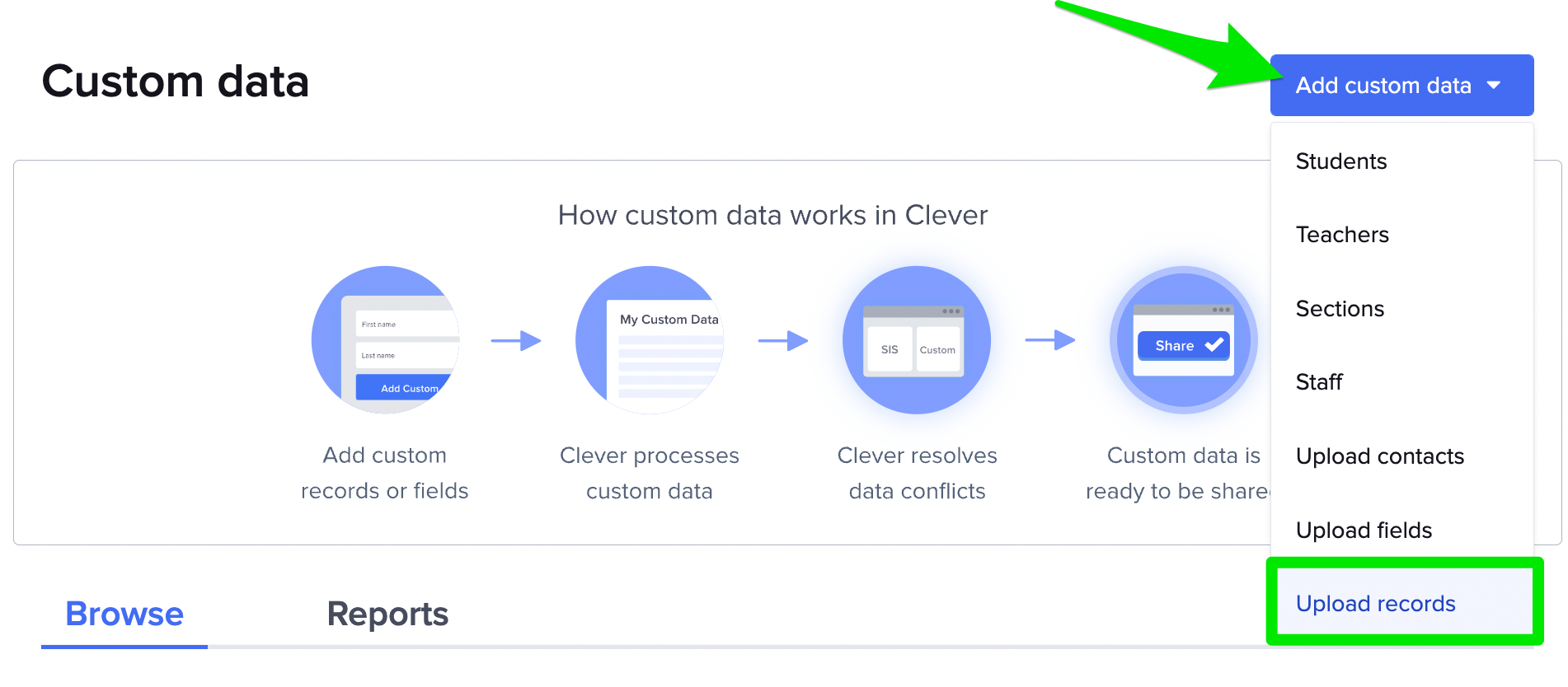 Custom Data: Sections