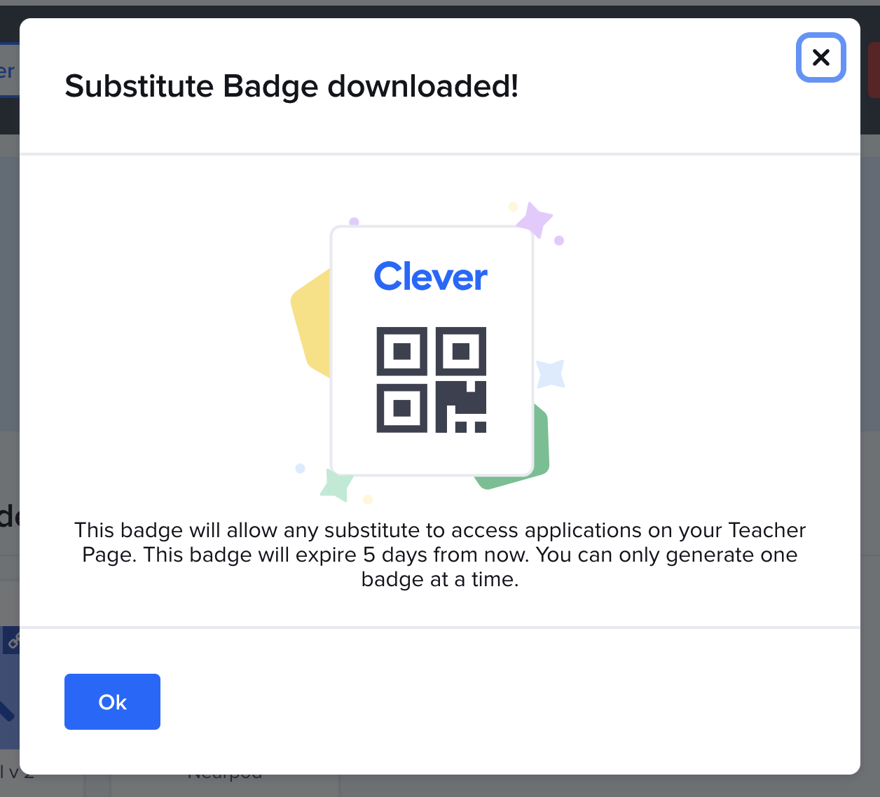Substitute Badge downloaded
