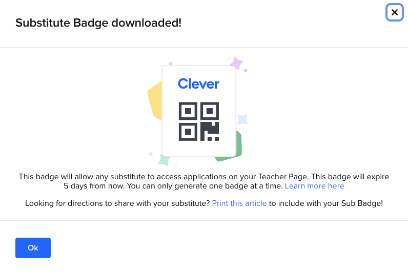 For Clever Admin: Short-term substitute access to Clever